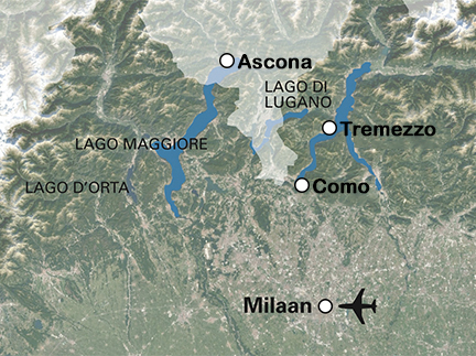 Routekaart Meren van Noord-Italië