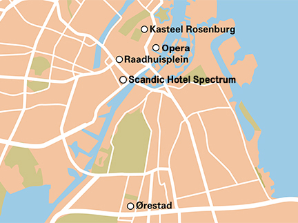 Rotekaart Moderne architectuur in Kopenhagen