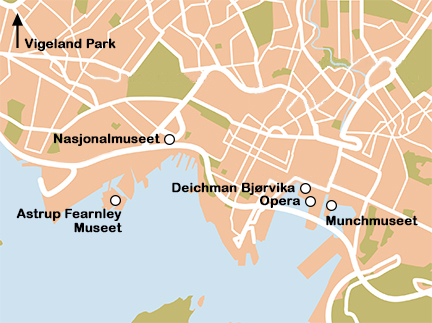 Routekaart Kunst en architectuur in Oslo