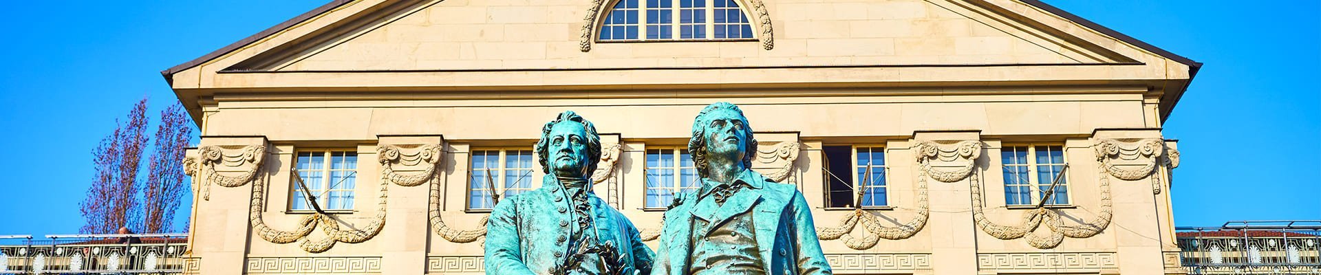 Goethe en Schiller Denkmal in Weimar, Duitsland