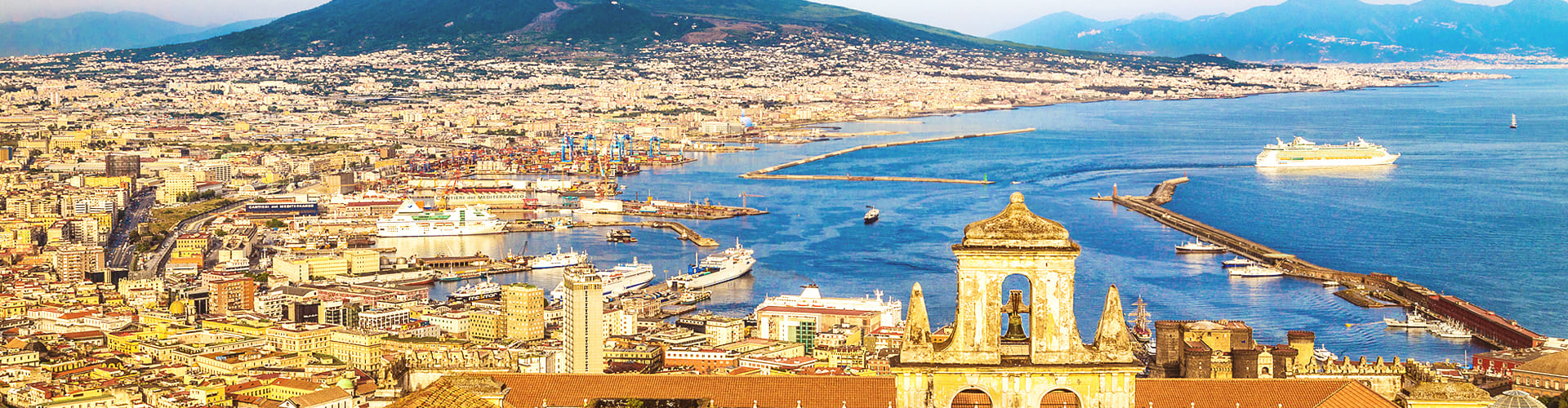 Zicht op Napels, Italië