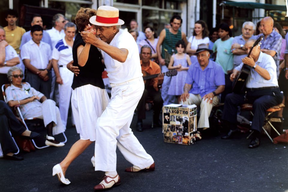 Tango in het straatbeeld van Buenos Aires, Argentinië