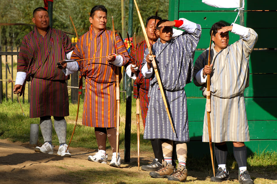 Boogschutters in Thimphu, Bhutan