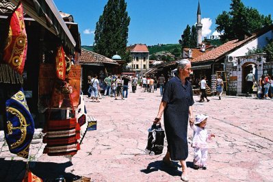 Markt in Sarajevo, Bosnië-Herzegovina Markt in Sarajevo, Bosnië-Herzegovina