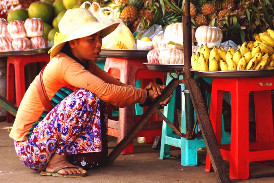 Straatbeeld in Cambodja