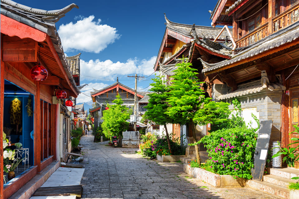 Straatbeeld in Lijiang, China