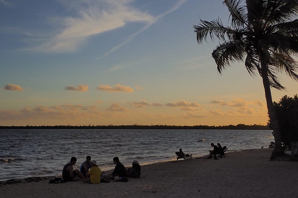 Playa Larga, Cuba, bij zonsondergang