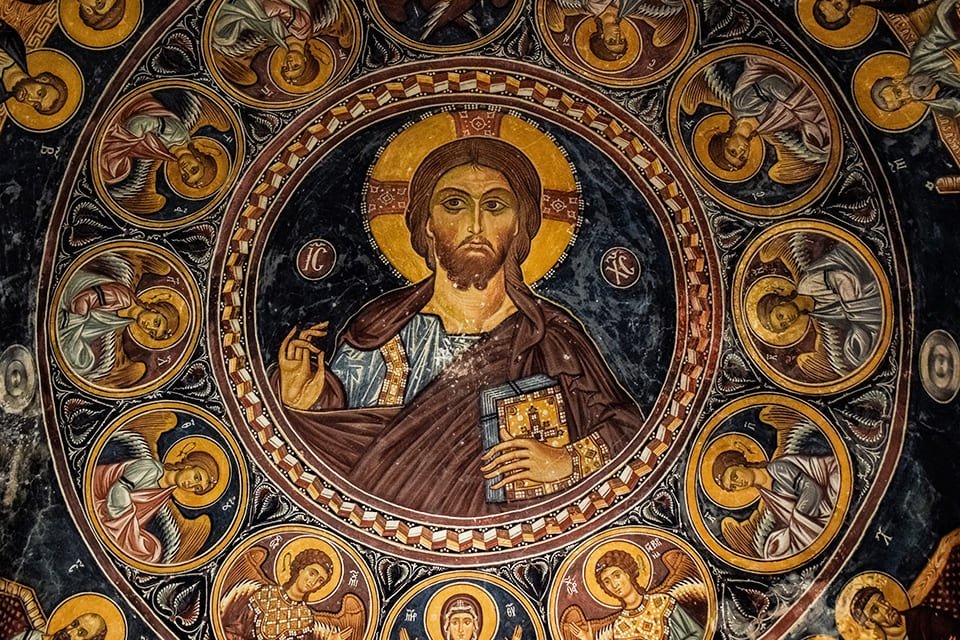 Mozaïek van Pantacrator in Panagia Asinou, Cyprus