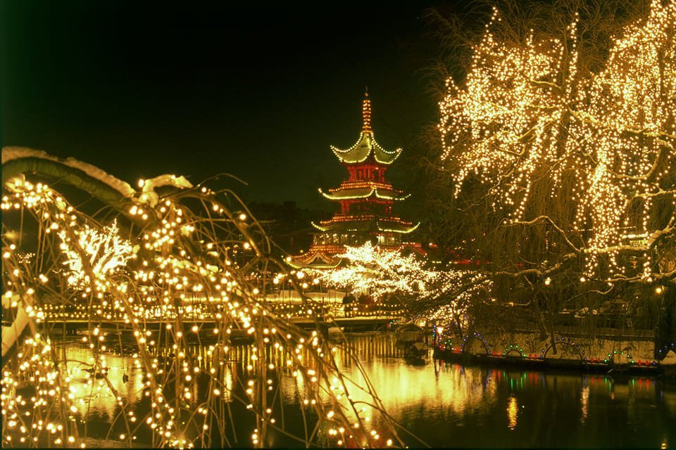 Kerst in Tivoli, Kopenhagen, Denemarken