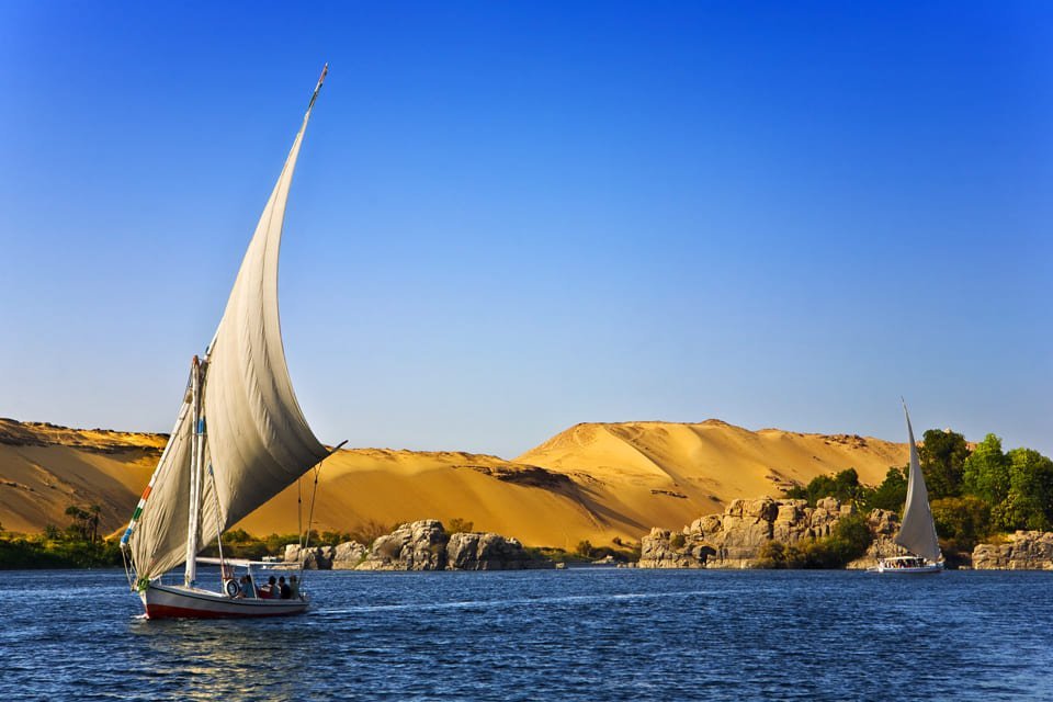 Felucca op de Nijl, Egypte