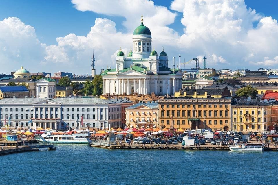 De haven van Helsinki, Finland