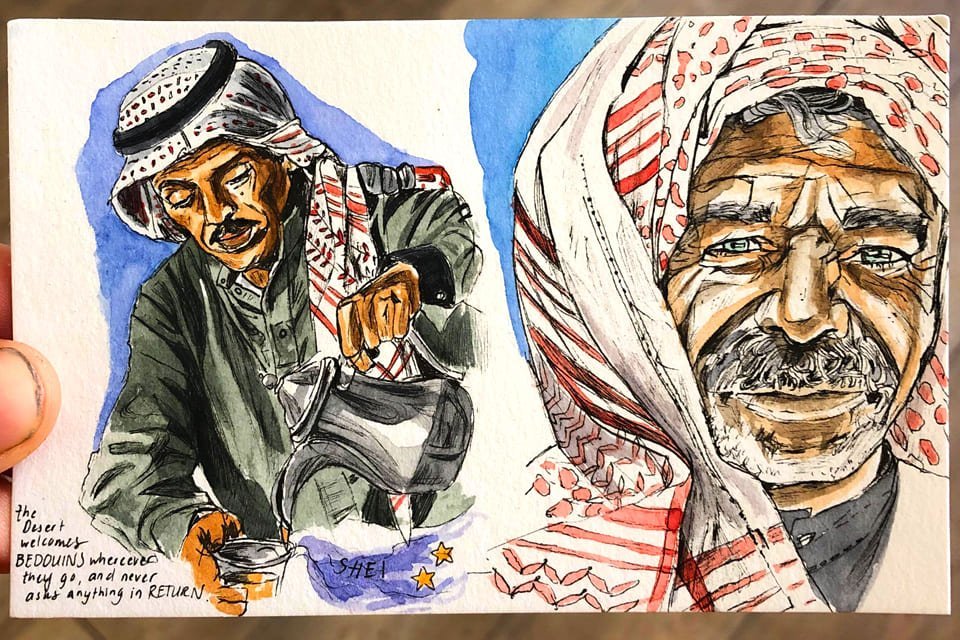 Bedoeïen (Jordanië), getekend door Jessy