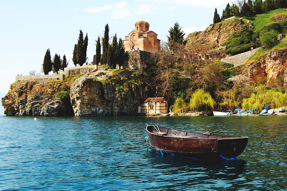 Het meer van Ohrid in Noord-Macedonië