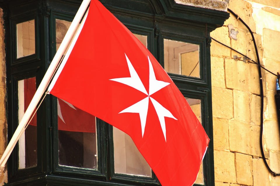 Vlag van Malta in Valletta