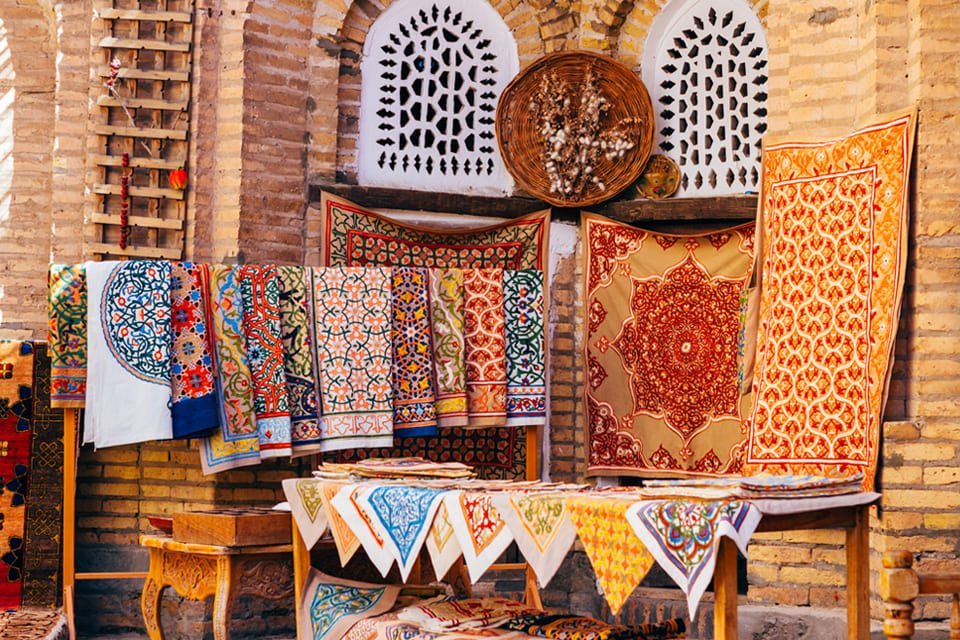 Stoffen en tapijten in Oezbekistan