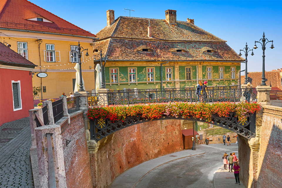De ijzeren Brug der Leugens in Sibiu, Roemenië