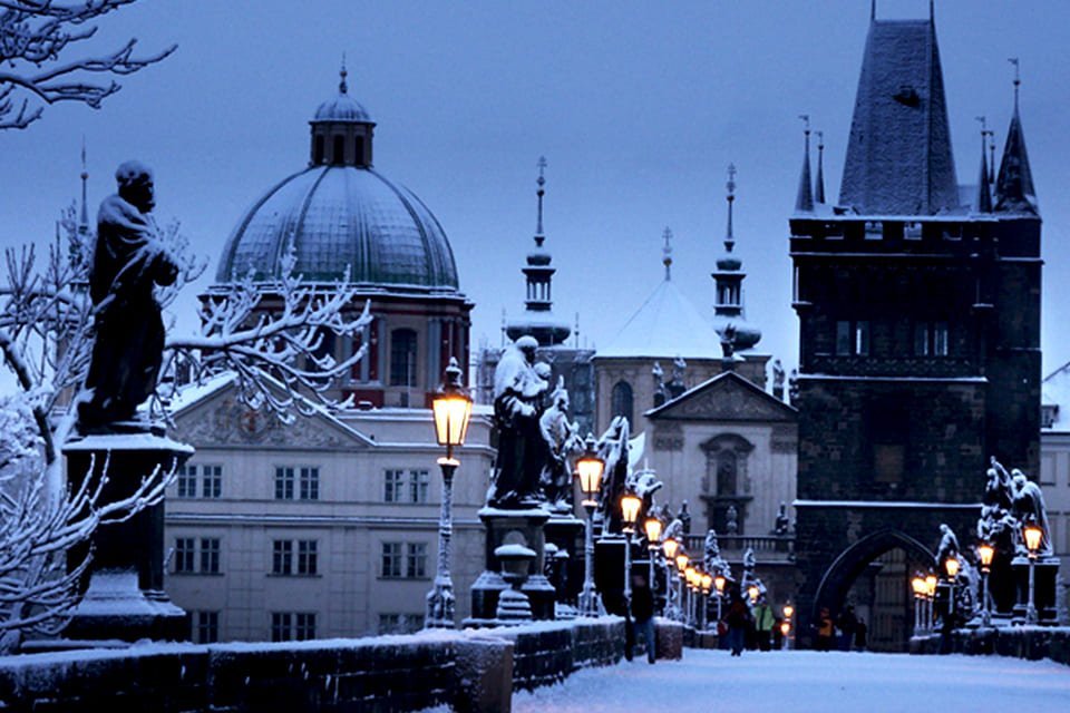Praag in sneeuw, Tsjechië