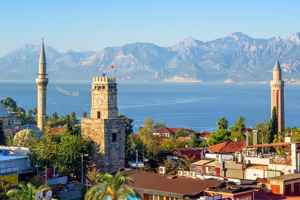 Uitzicht vanuit Antalya, Turkije