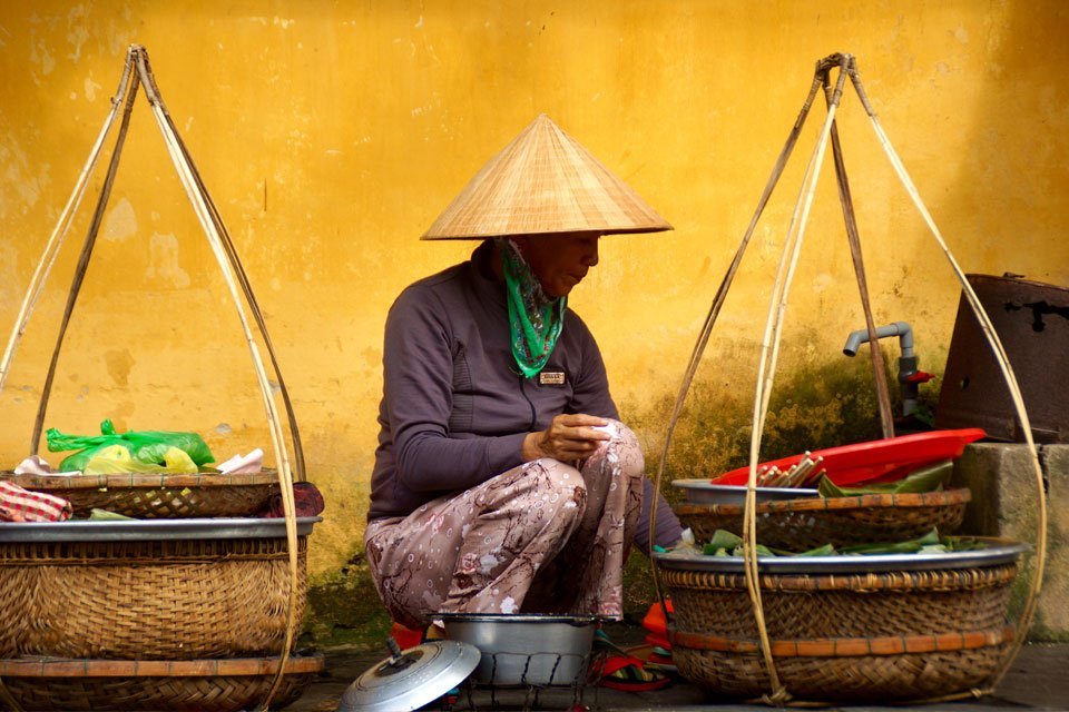 Vrouw op de markt, Vietnam