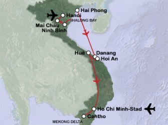 Routekaart Vietnam Routekaart Vietnam