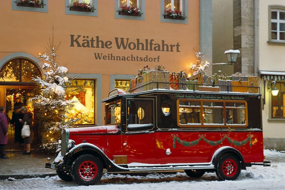 Weihnachtsdorf in Rothenburg ob der Tauber, Duitsland