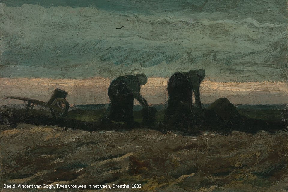 Vincent van Gogh, Twee vrouwen in het veen,  Drenthe,1883, olieverf op doek, 27,5 x 36,5 cm, Van Gogh Museum (Vincent van Gogh Foundation)