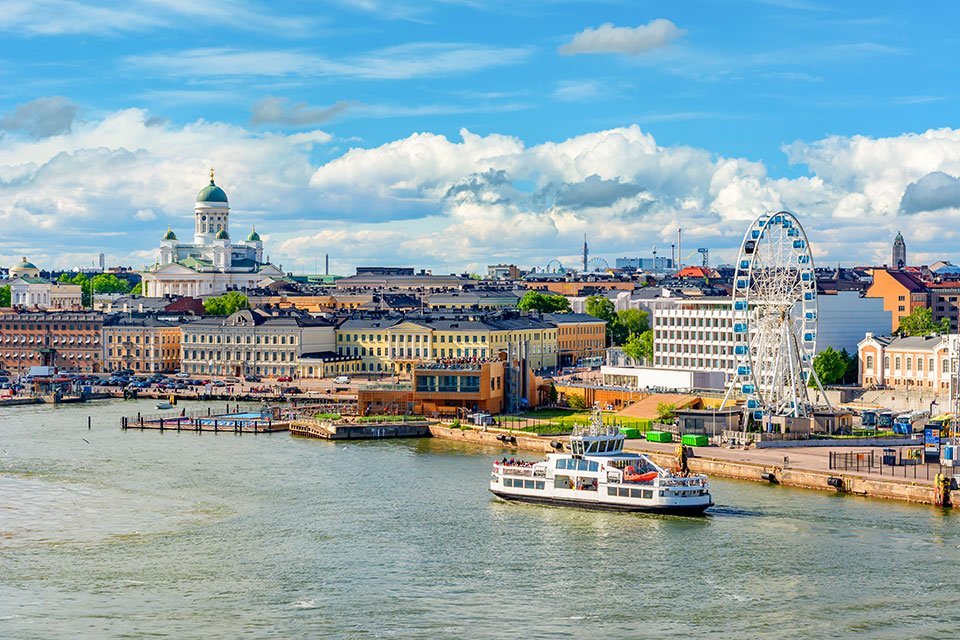 De haven van Helsinki, Finland