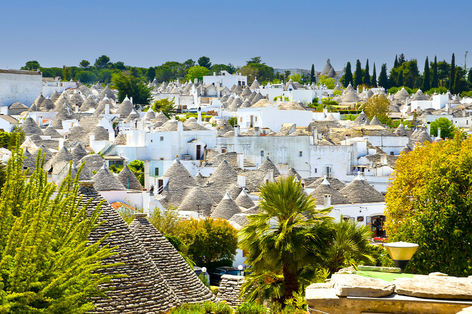 Trullihuizen in Alberobello in Puglia, Italië