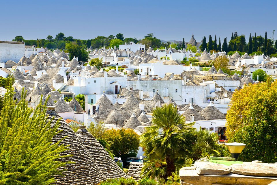 Trullihuizen in Alberobello in Puglia, Italië