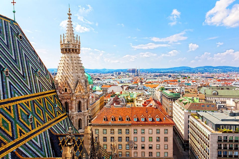 Uitzicht vanaf de Stephansdom in Wenen, Oostenrijk