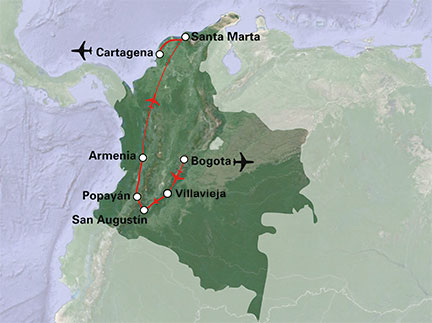 Routekaart Colombia