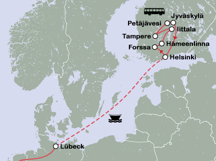 Routekaart Zomer in Finland