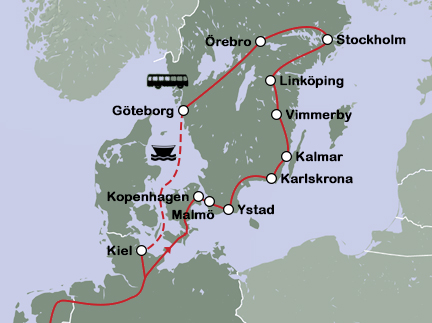 Routekaart Zomer in Zuid-Zweden