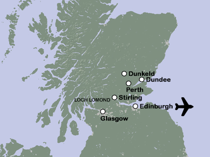 Routekaart Kerstsfeer in Schotland
