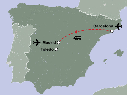 Routekaart Kerst en kunst in Barcelona en Madrid