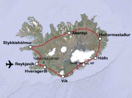 Routekaart Spectaculair IJsland Routekaart Spectaculair IJsland