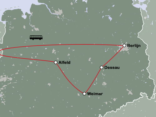 Routekaart Bauhaus 100 in Duitsland