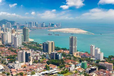 Zicht op George Town, Maleisië