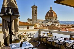 Dakterras van La Rinacente in Florence, Italië Dakterras van La Rinacente in Florence, Italië