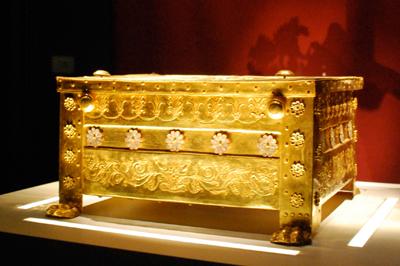 De gouden kist van Philippus II in Vergina, Noord-Griekenland