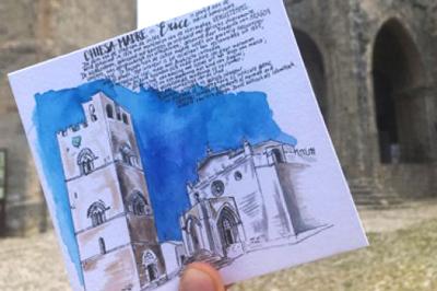 Erice op Sicilië, Italië, getekend door Jessy