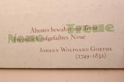 Citaat Goethe in Weimar, Duitsland