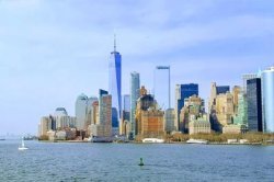 Zicht op Manhattan en Battery Park, New York, Amerika
 Zicht op Manhattan en Battery Park, New York, Amerika