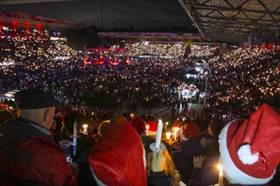 Kerstviering in het stadion