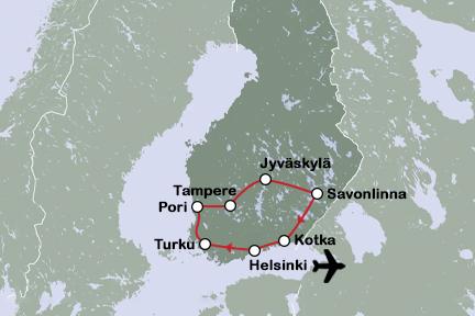 Routekaart Prachtig Finland