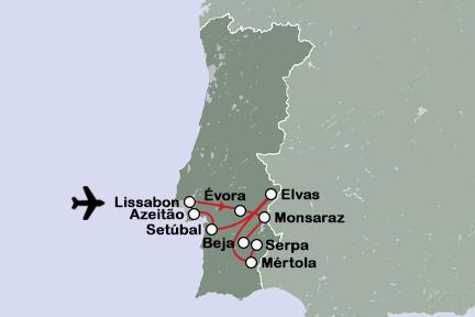 Routekaart Portugal en pousadas