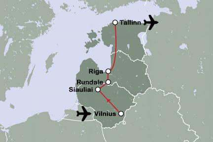 Routekaart Baltische hoofdsteden