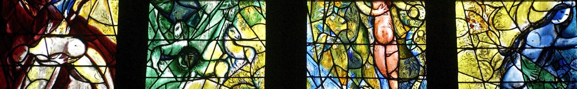 Glasvenster van Chagall in Metz, Frankrijk