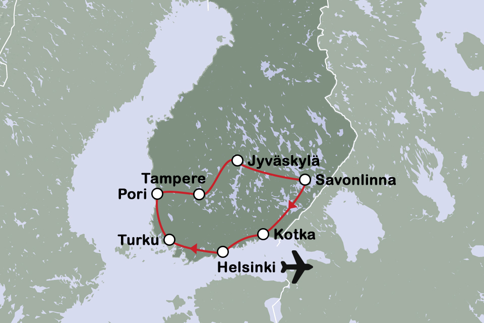 Routekaart Prachtig Finland