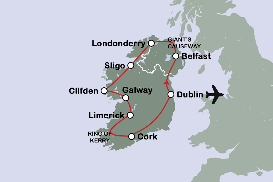 Routekaart Ierland
